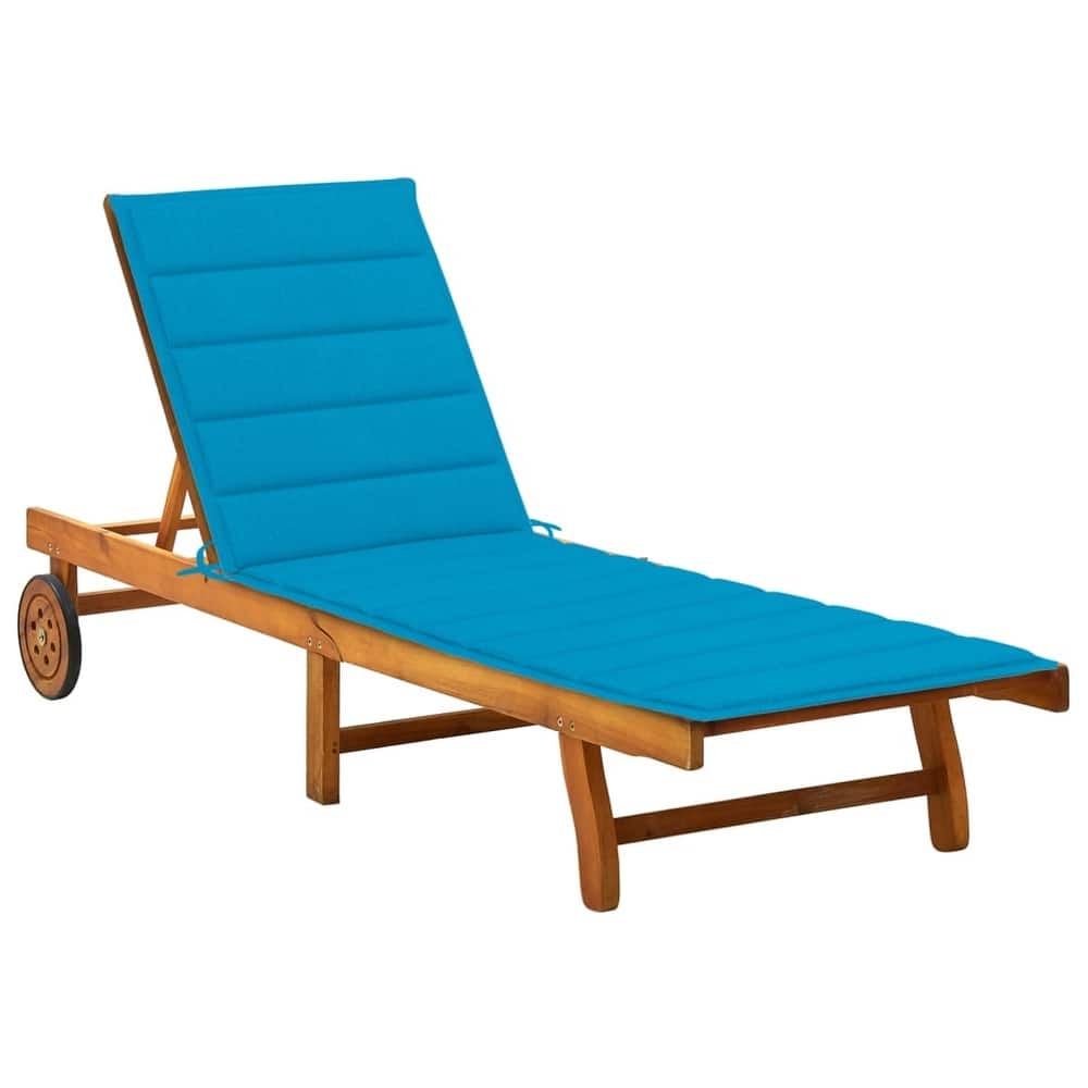 vidaXL Patio Lounge Chair Sunbed Sunlounger with Cushion Solid Acacia Wood