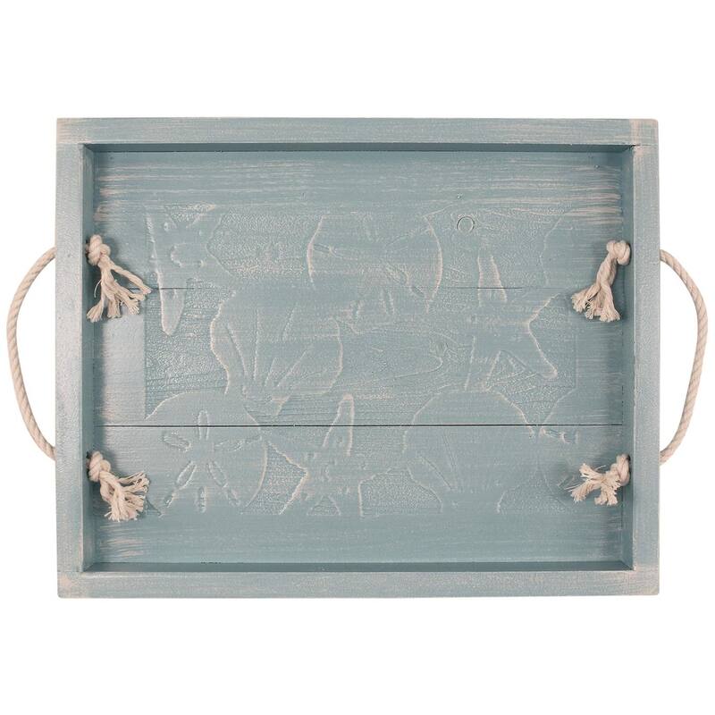 Coastal Tray with White Rope Handles