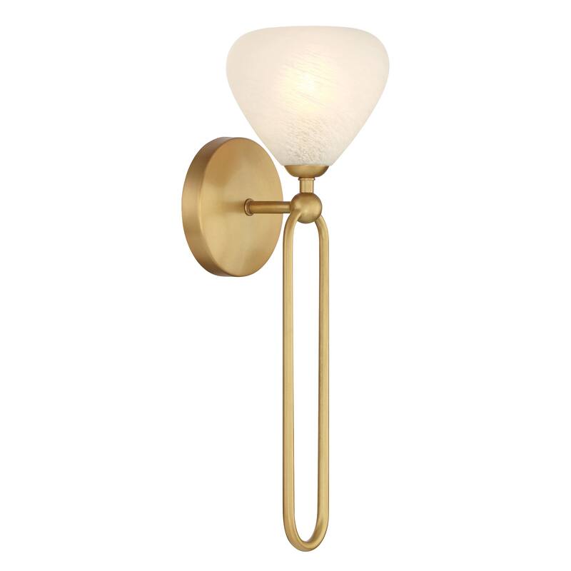 Minka Lavery 196 Orion 18" Tall Wall Sconce with Etched Glass Shade - Legacy Brass