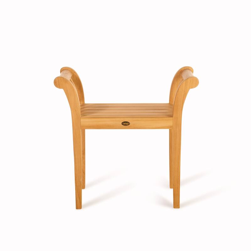Teak Backless Bench-Stool Empire with Handles