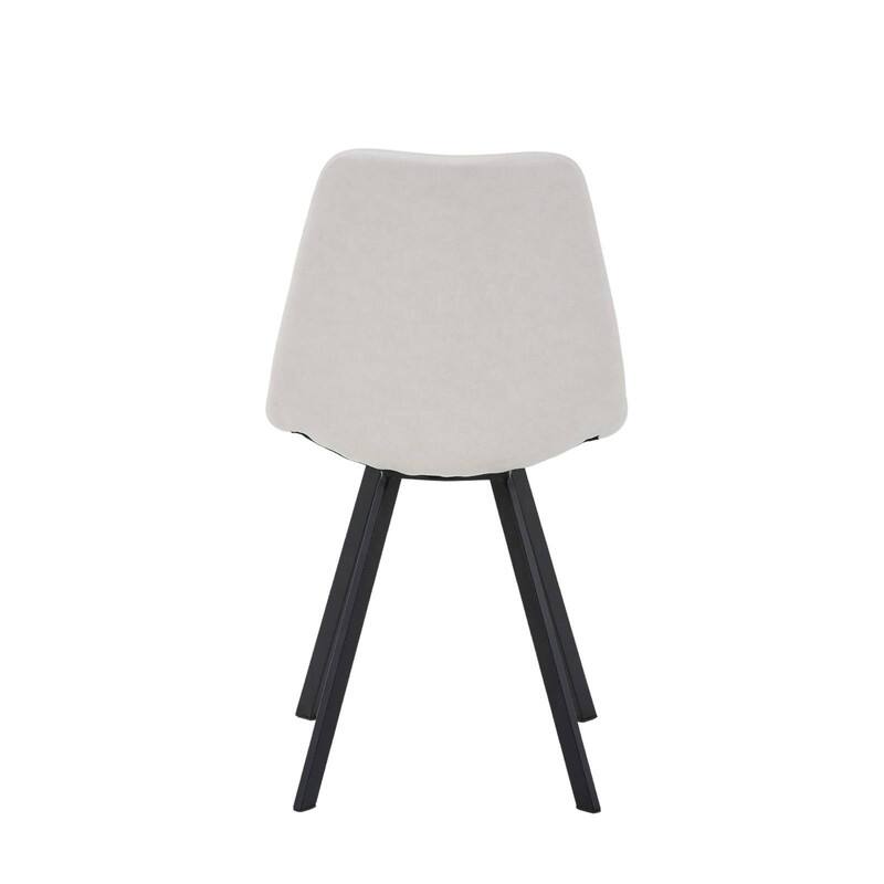 Markley Modern Ergonomic Leather Dining Chair with Black Steel Legs, Scratch-Resistant & Comfortable Kitchen Chair
