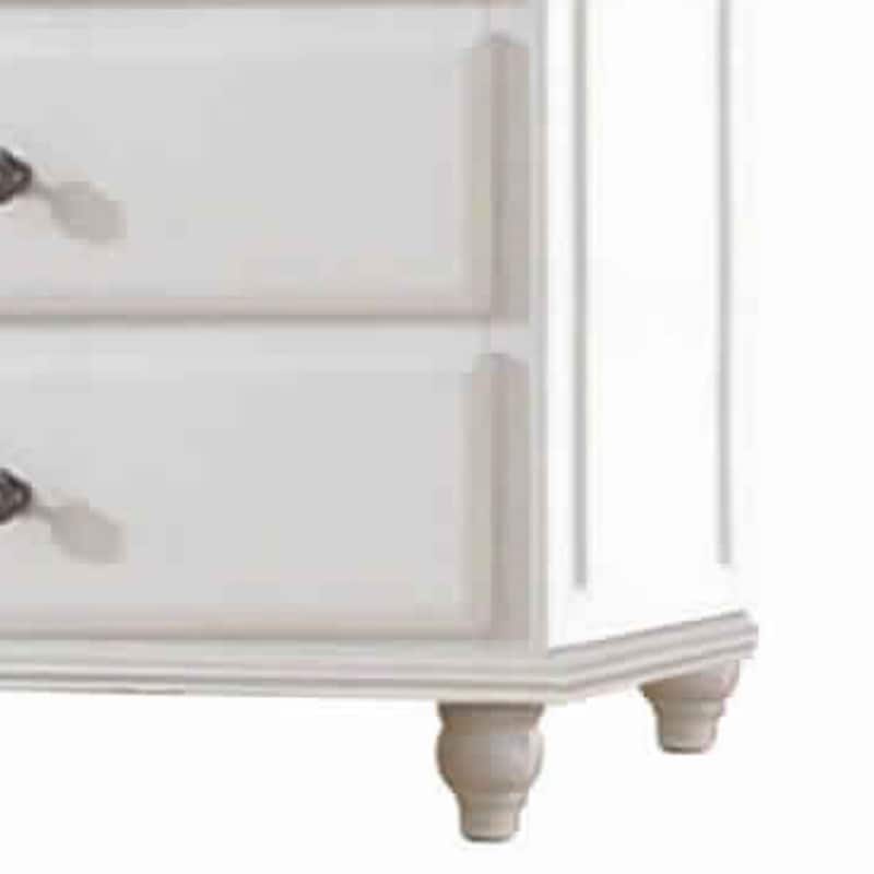 5 Drawer Spacious Wooden Chest White