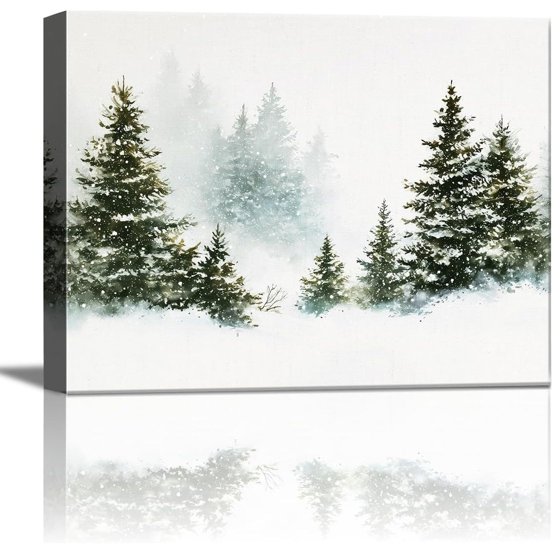Rustic Pine Tree Christmas Canvas Wall Art