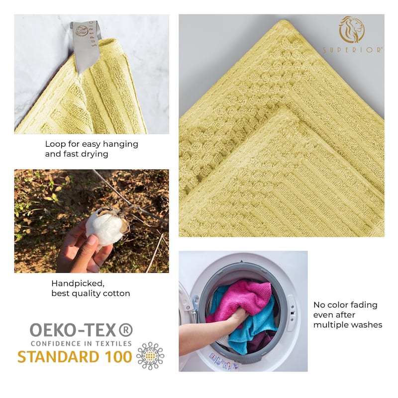 Superior Soho Ribbed Cotton Hand Towel Set of 4