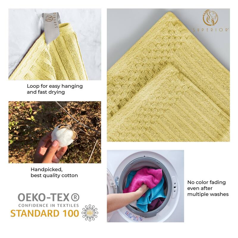 Superior Ribbed Cotton Absorbent Heavyweight Bath Towel Set