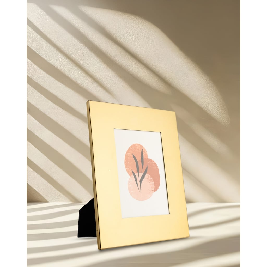 Stainless Steel Rectangular Picture Frame - for 8" x 10" Photo - Gold