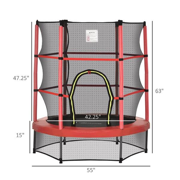 Trampoline with Enclosure Net, Springless Design, Safety Pad and Steel Frame