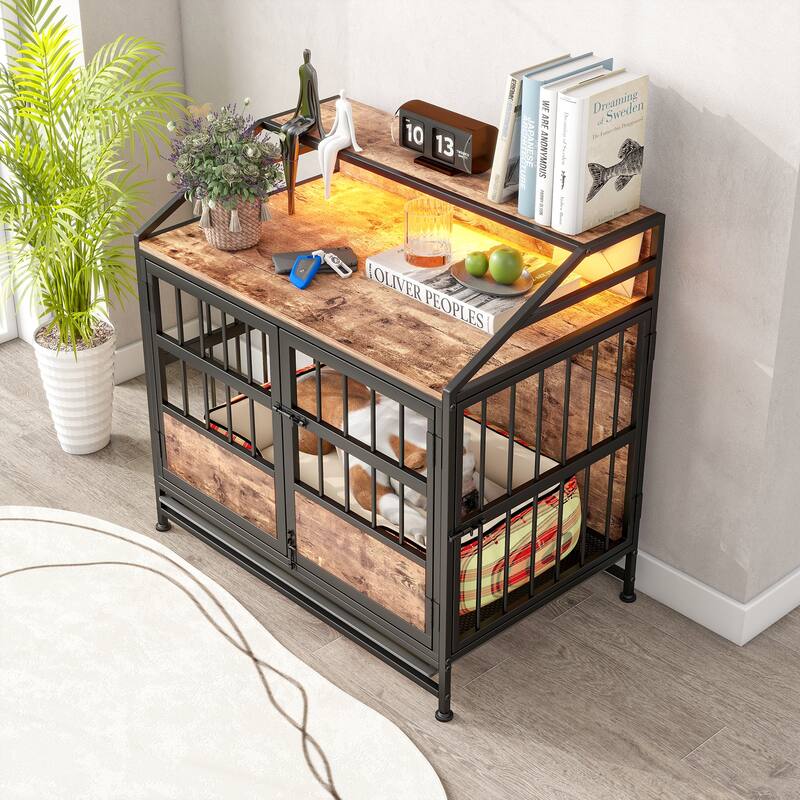Wooden Dog Crate Furniture,Multi-function Dog Crate