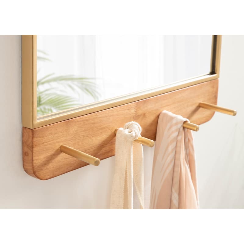 Kate and Laurel Schuyler Arch Wall Mirror with Hooks
