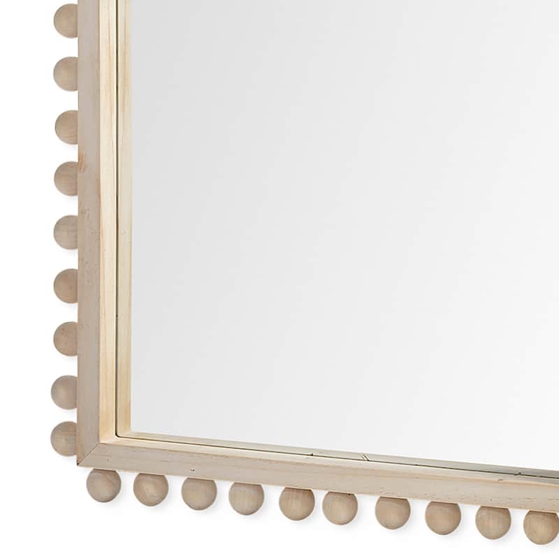 Leeds Solid Wood Arched Frame With Beads Rectangular Mirror - 35" x 23"