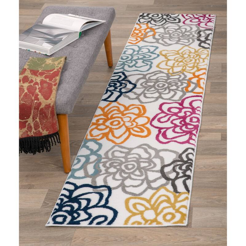 World Rug Gallery Contemporary Modern Floral Flowers Area Rug