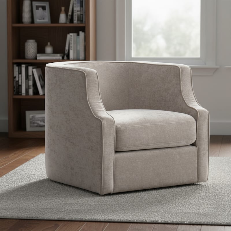 HomeRoots 32" Beige Fabric Upholstered Arm Chair - 31.50 in. x 28.50 in. x 34.50 in. - 31.50 in. x 28.50 in. x 34.50 in.