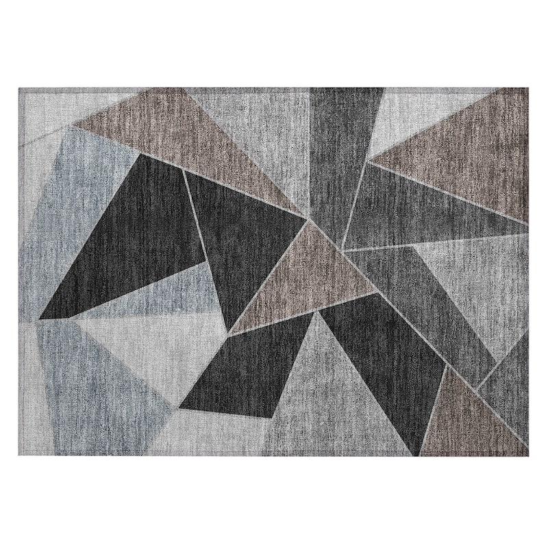 Machine Washable Indoor/ Outdoor Chantille Contemporary Mosaic Rug