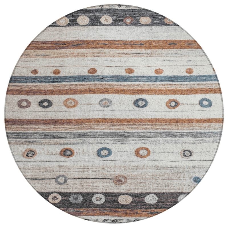 HomeRoots Striped Transitional Rectangle Outdoor Rug