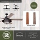 preview thumbnail 5 of 9, Charleston 56 in. New Bronze Outdoor Rod Mount Rustic Ceiling Fan, Reversible Driftwood-Dark Maple Blades, LED Light Kit, Remote