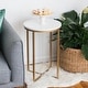 preview thumbnail 3 of 26, Middlebrook Helbling Round Side Table Gold / White Faux Marble