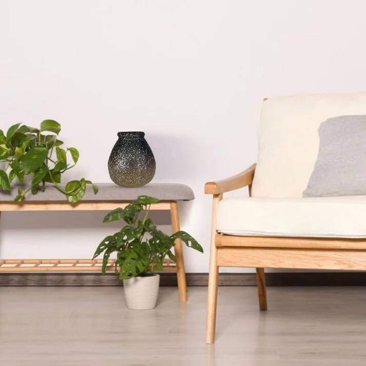 Aria Home Basket Shaped Ombre Brown Ceramic Vase Santa Fe Collection Decor