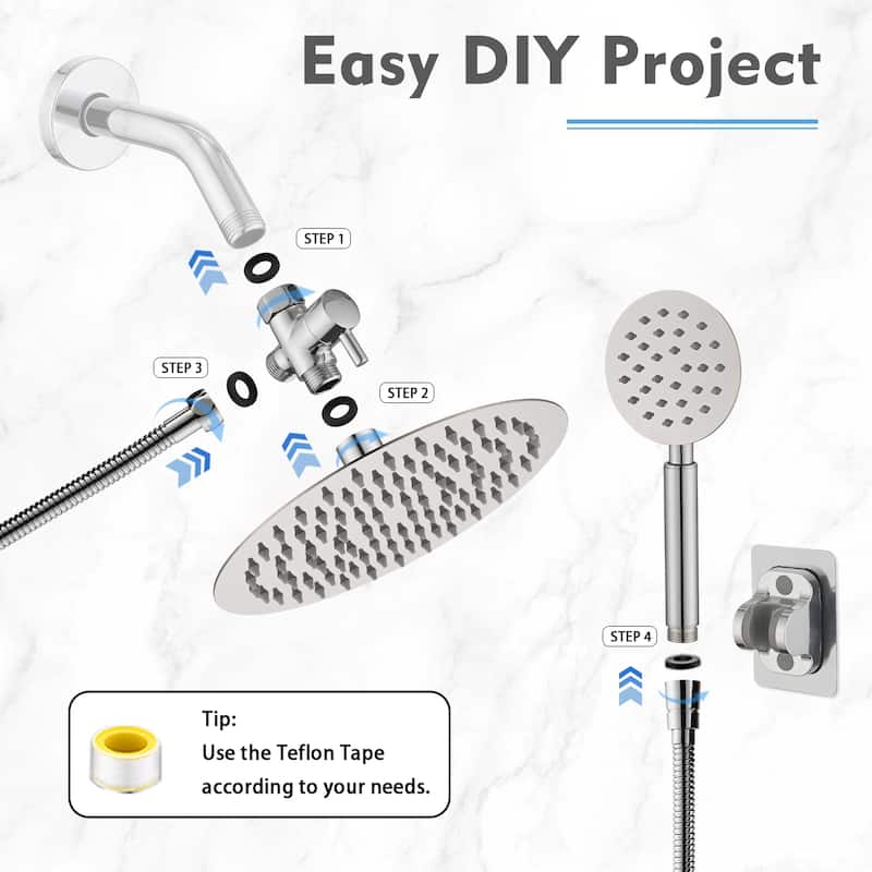 PROOX Bathroom Dual Shower Head w/ Shower Handheld Combo
