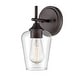 preview thumbnail 12 of 15, Millennium Lighting Ashford 1 Light Bathroom Wall Sconce with Clear Glass Shade in Multiple Finishes Rubbed Bronze