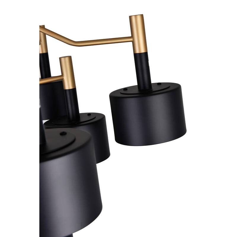 Corna 12 Light Down Chandelier With Matte Black & Satin Gold Finish - Matte Black