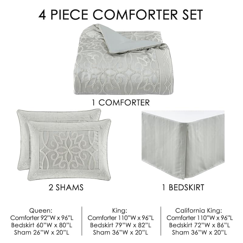 Five Queens Court Nouveau 4-piece Comforter Set