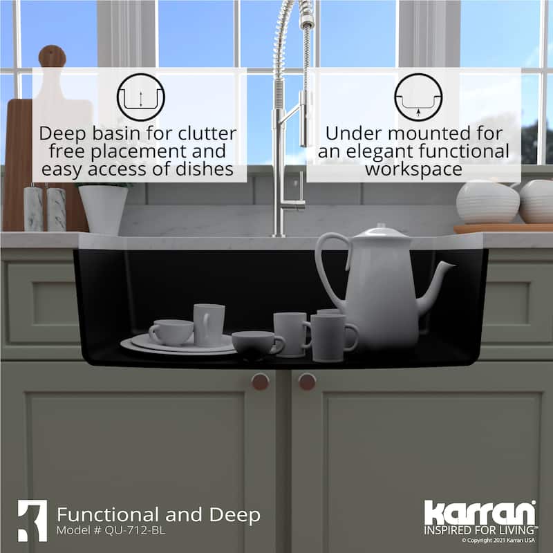 Karran Undermount Quartz Double Bowl Kitchen Sink