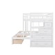 preview thumbnail 19 of 38, Modern Full Over Twin&Twin Triple Bunk Bed with Drawers and Guardrails,Solid Construction for Kids