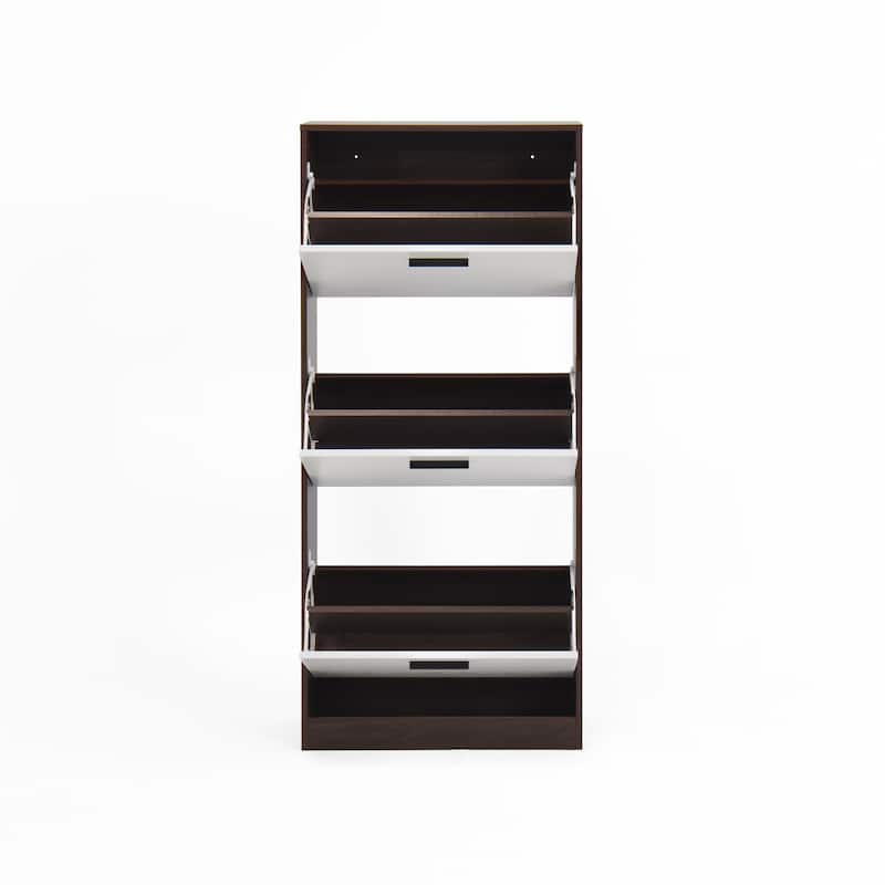 Freestanding Shoe Storage Cabinet with Panel Flip Drawers for Entryway