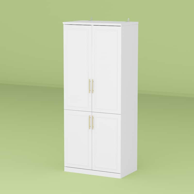 74.8"H Modular Armoire&Wardrobe Storage Closet Cabinet Organizer White