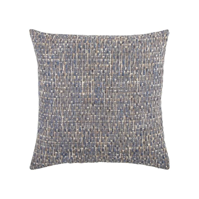 HomeRoots 22" Blue And Gray Geometric Weave Nubby Cotton Throw Pillow with Texture