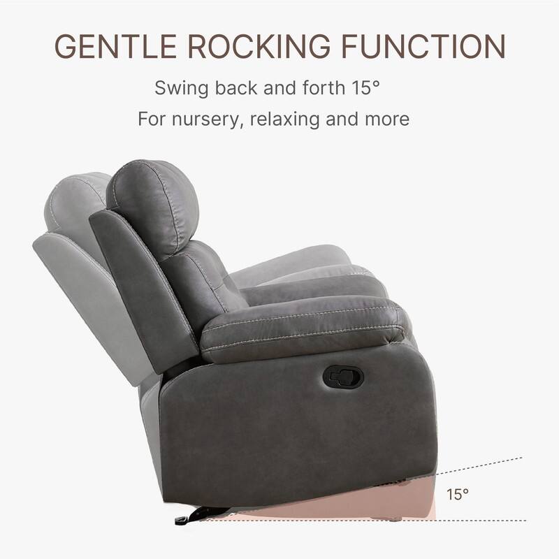 Spruce & Spring Lauren Manual Recliner Glider Rocker Chair for Living Room