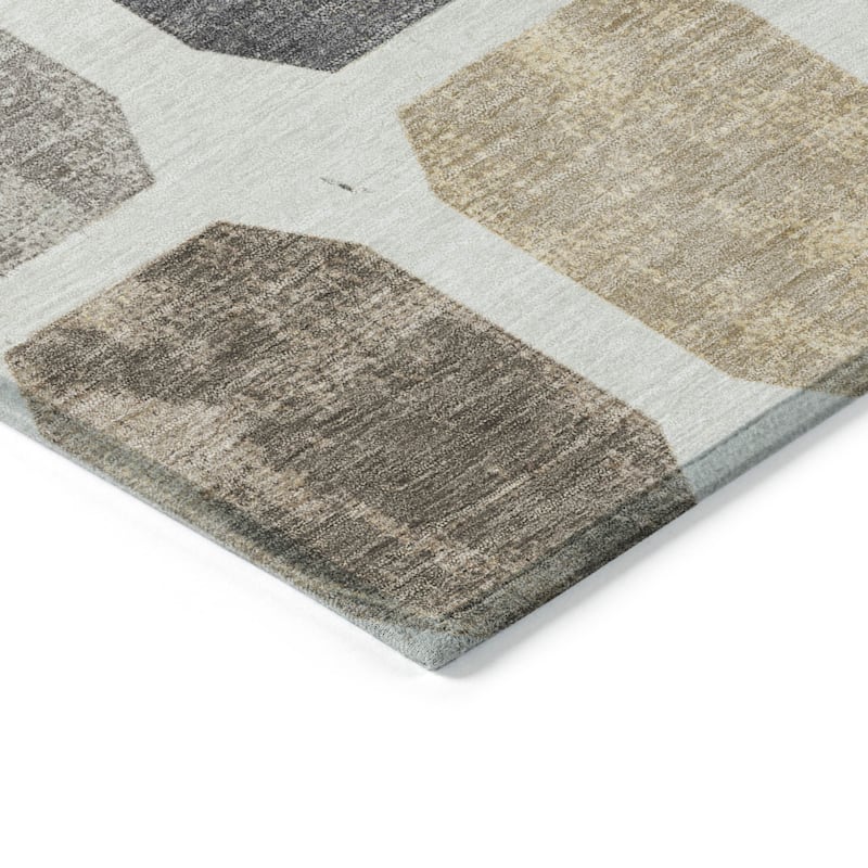 HomeRoots Geometric Transitional Rectangle Outdoor Rug