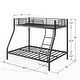 preview thumbnail 5 of 11, Twin Over Full Bunk Bed with Ladder & Guardrail Heavy Duty, Heavy Duty Metal Slats