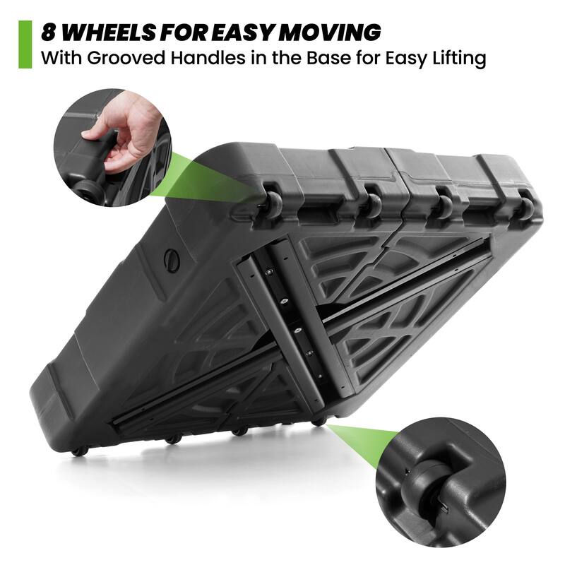 12 x 9 FT Outdoor Patio Aluminum Cantilever Umbrella with Solar Lights Double Canopy with Wheel Base