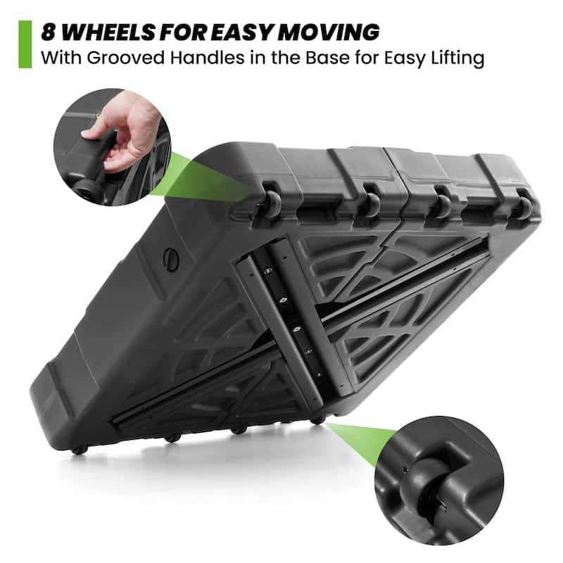 VredHom Patio Outdoor 9 x 11 FT Double Top Cantilever-Offset Umbrella with HDPE Wheel Base