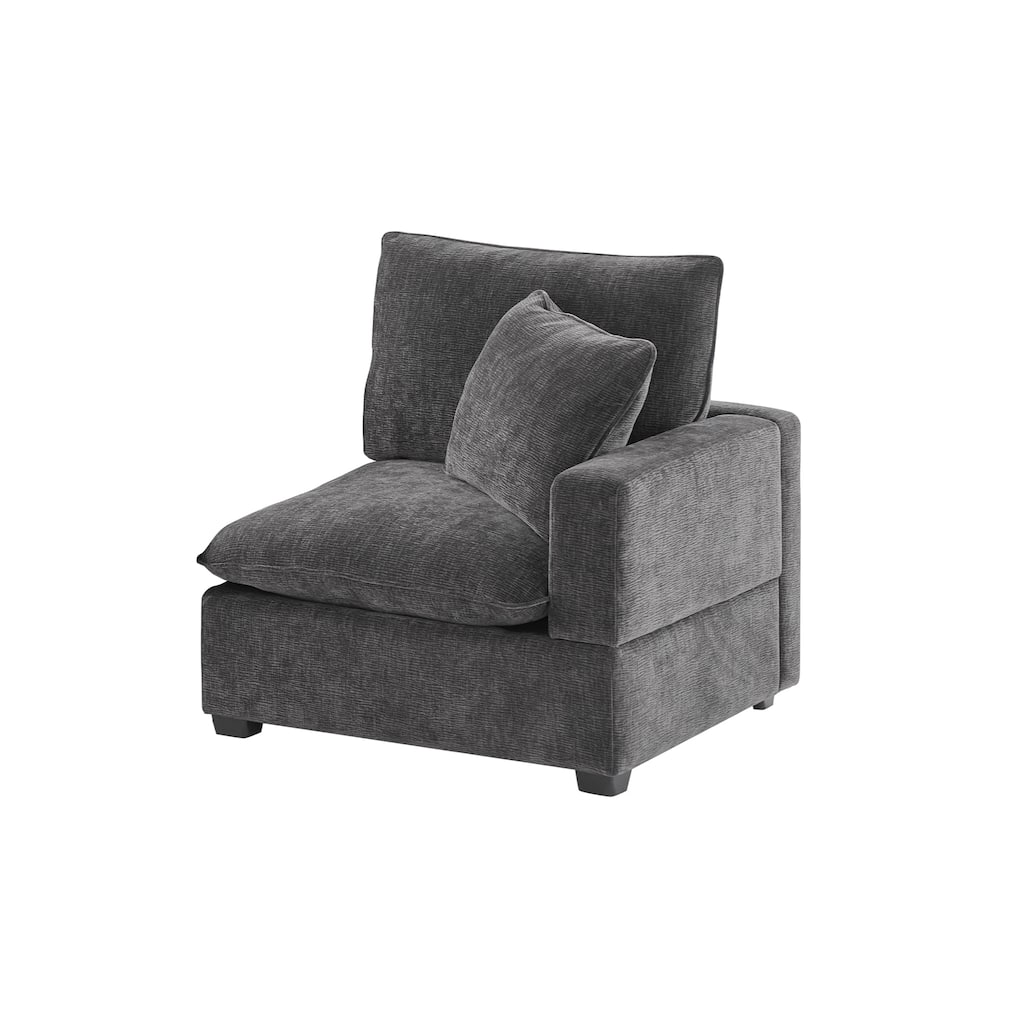 31.5*30" Right Seat Module, Dark Gray Chenille, 32x30x36 inches, 44 lbs