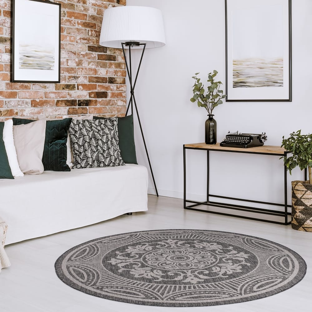 Beverly Rug Medallion Modern Indoor Outdoor Washable Area Rug