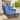 Outdoor Glider Loveseat Sofa with Ottoman - Blue cushion - Grey