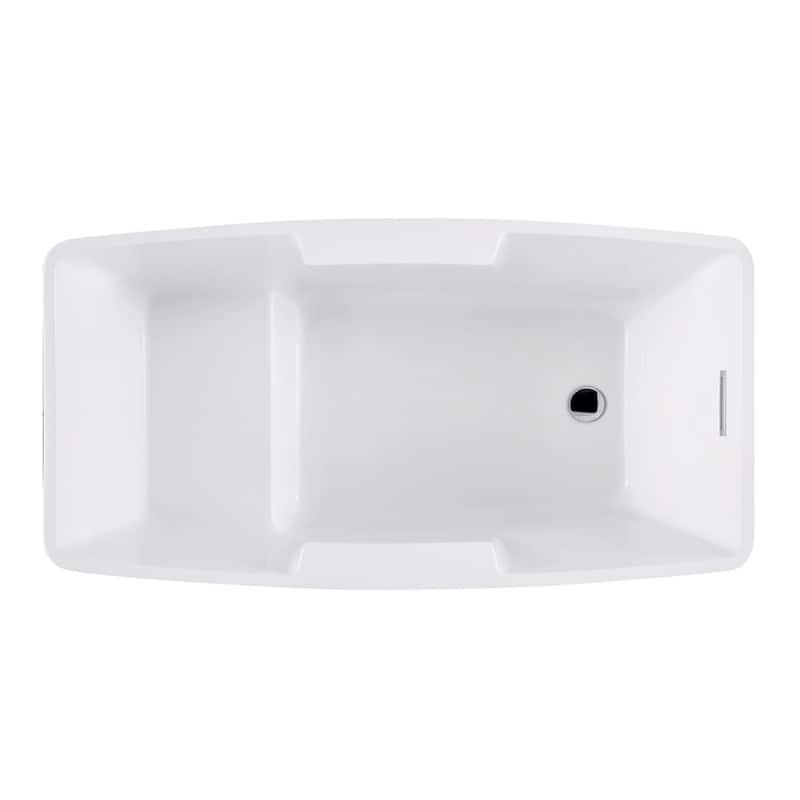 Kingston Brass VTSQ512827S Aqua Eden 51" Free Standing Acrylic Soaking