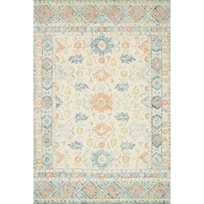 Alexander Home Annabelle Botanical Bloom Hand-Hooked Wool Rug