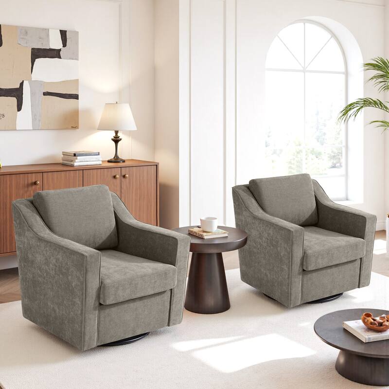 Modern Swivel Upholstered Armchair Accent chair Set of 2