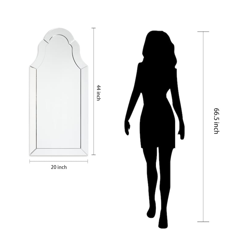 Arch Elegant Beveled Wall Mirror for Living room, Vanity, Bedroom - Clear - 20 x 44