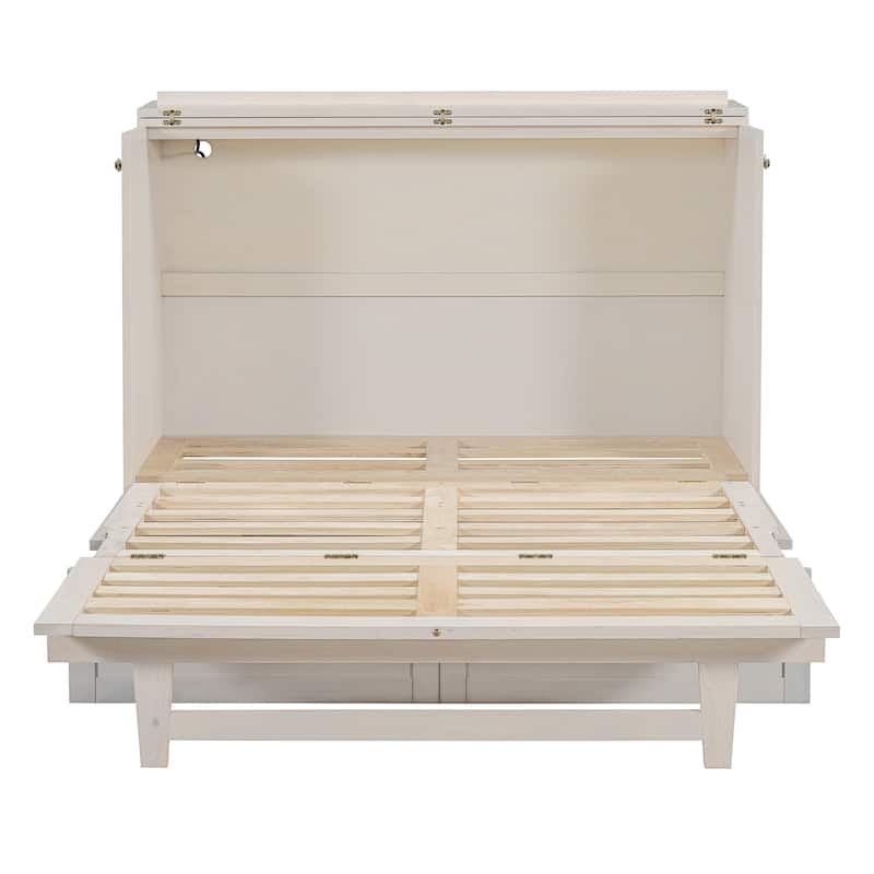 Full Size Modern Murphy Bed with Storage Drawers and USB