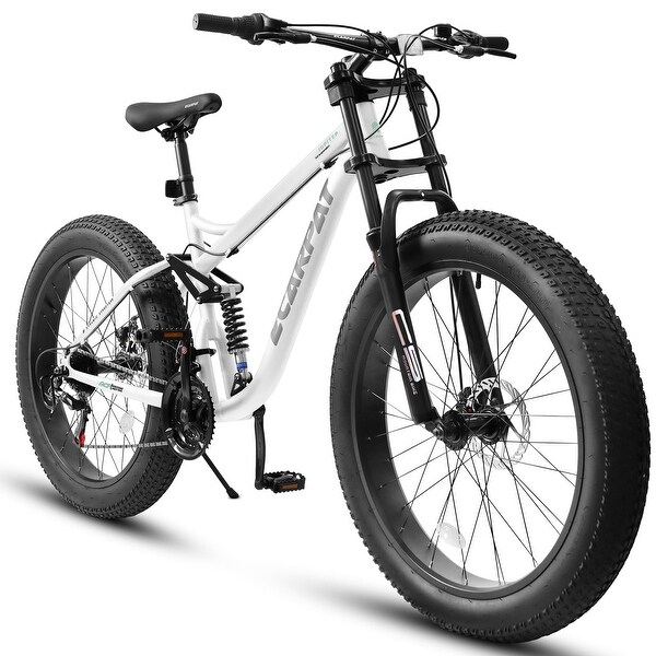 26-Inch Full Suspension Mountain Bike, 21-Speed Shimano Drivetrain