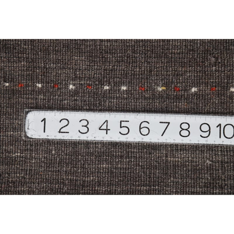 Hand Knotted Oriental 100% Wool Carpet Tribal Tribal Greys & Charcoal Gabbeh Area Rug - 7' 8'' X 5' 0''