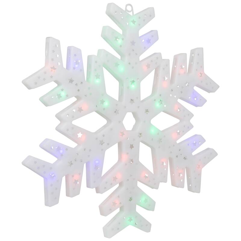 LED Color Changing Christmas Snowflake Window Decoration - 15"