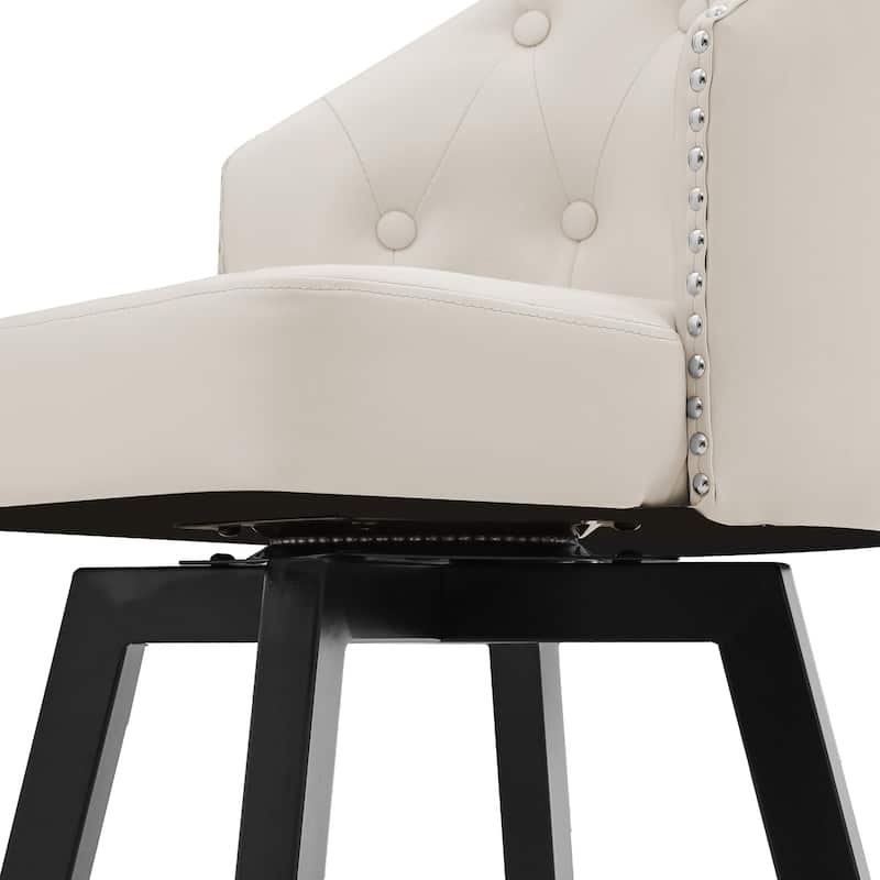 26" Swivel Counter Height Bar Stools Set of 3 Upholstered Counter Stools With Backs - 26" H