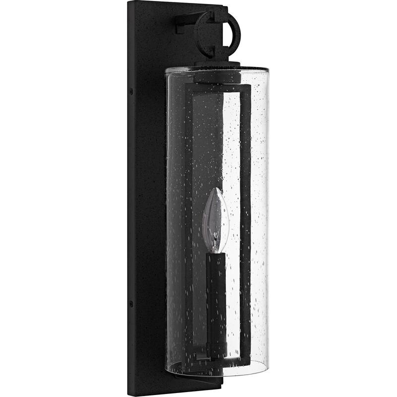 Stone Black Outdoor Wall Lantern from the Redan Collection - Black
