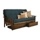 preview thumbnail 8 of 27, Somette Tucson Rustic Walnut Full-size Futon Set with Storage Drawers