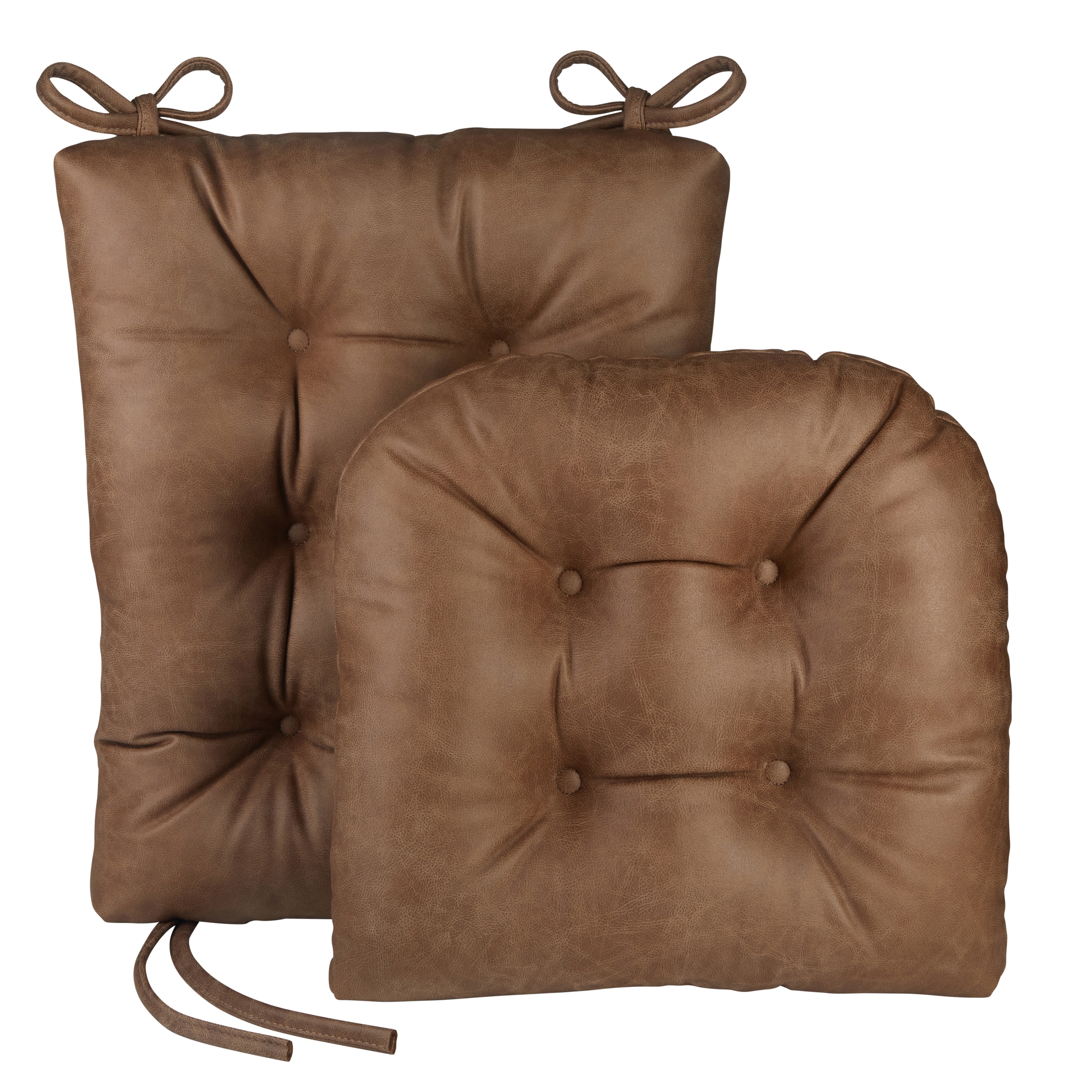 Gripper Jumbo Distressed Faux Leather Rocking Chair Cushion Set